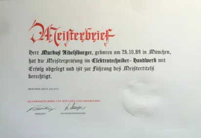 Aidelsburger Meisterbrief