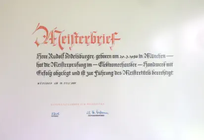 Meisterbrief Aidelsburger